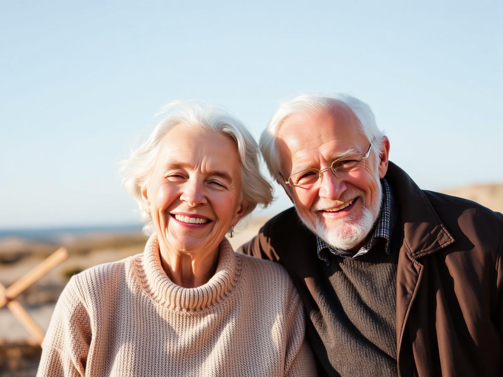 Couple de seniors français souriants